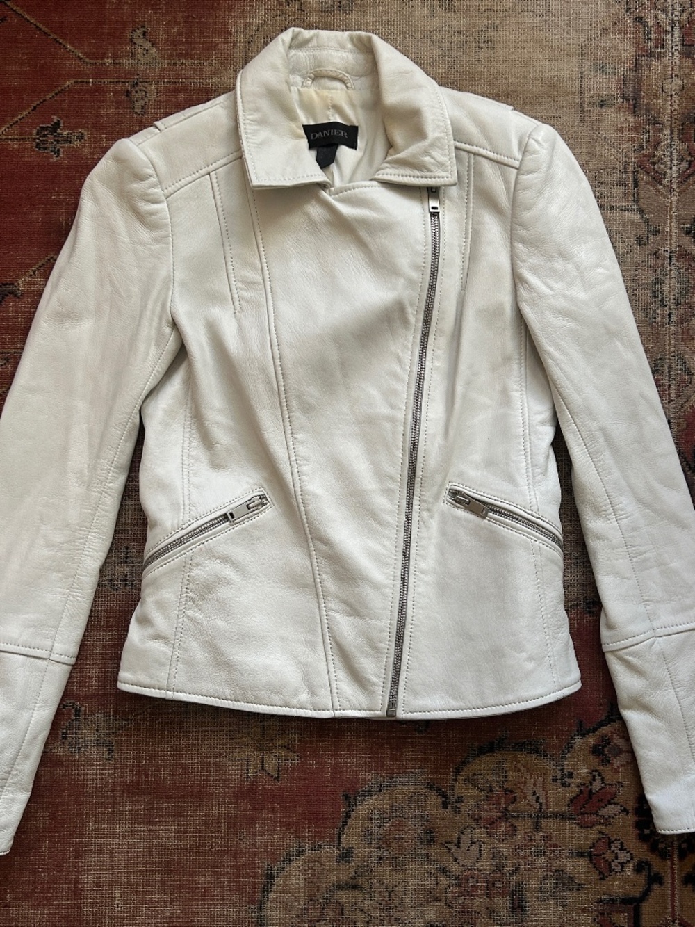 Vintage Y2K White Leather Danier Zip Jacket